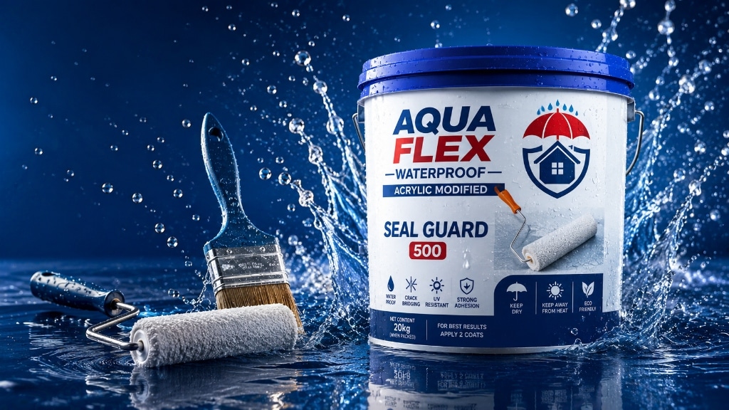 Aqua Flex Seal Guard 500 20kg commercial liquid waterproofing membrane on water surface